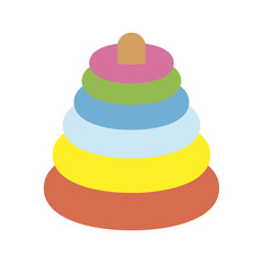 pile rings colors cute baby toy isolated icon