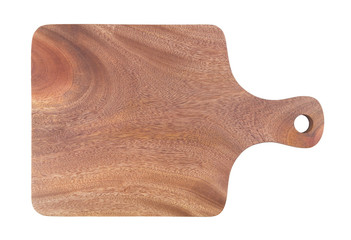 Wooden kitchen board isolated on white background