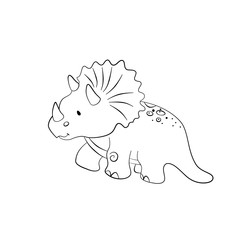 dinosaur illustration, cartoon dino collection. Hand drawn line dino for kids