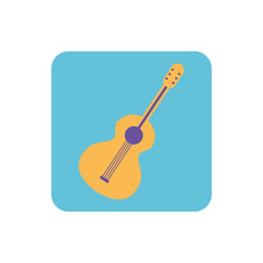 musical instrument acoustic guitar on white background