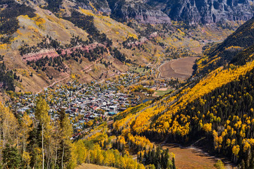 Autumn view of Telluride, Colorado