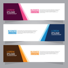 Vector abstract design web banner template. Web Design Elements - Header Design. Abstract geometric web banner template on grey background.Modern banner.