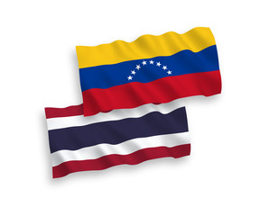 Flags of Venezuela and Thailand on a white background
