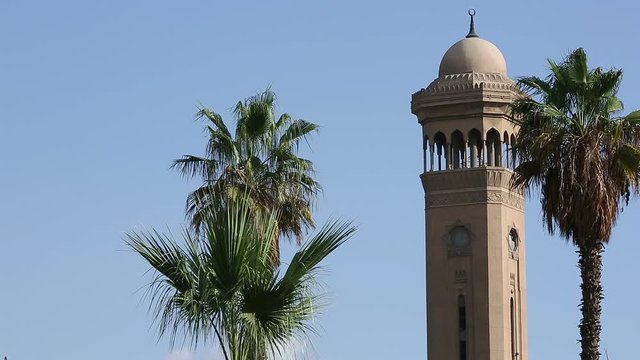 Minaret of Al-Azhar Mosque and University. Al-Azhar Mosque is the first mosque built in Cairo and it's University is one of the oldest in the Islamic world.