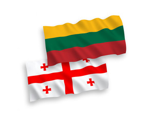 Flags of Lithuania and Georgia on a white background