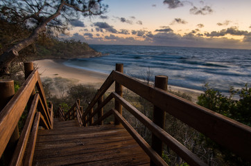 Plakat Wooden Stairs leading to the beach
