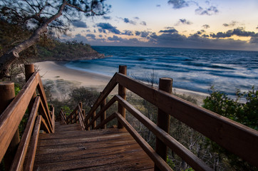 Wooden Stairs leading to the beach