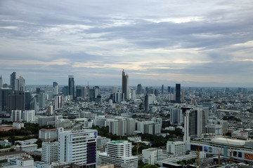 Bangkok capital city of Thailand with high building from top view