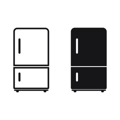 Refrigerator icon isolated on white background. Vector illustration.