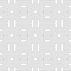 Seamless linear pattern. Abstract background with geometric shapes. Light grey texture with black lines. Vector illustration.	