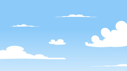 Landscape blue sky and white clouds on sunny day.Cartoon concetp.Vector illustration