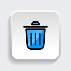 Trash icon. symbol of delete or remove with trendy filled line style icon for web site design, logo, app, UI isolated on white background. vector illustration eps 10