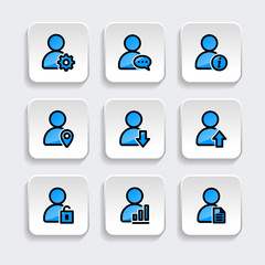 Fototapeta premium Set of User icon. symbol of business people with trendy flat style icon for web site design, logo, app, UI isolated on white background. vector illustration eps 10
