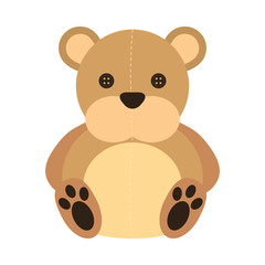 cute baby bear teddy toy isolated icon