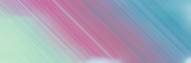 abstract colorful horizontal presentation banner background with diagonal lines and pastel purple, cadet blue and pastel blue colors and space for text and image