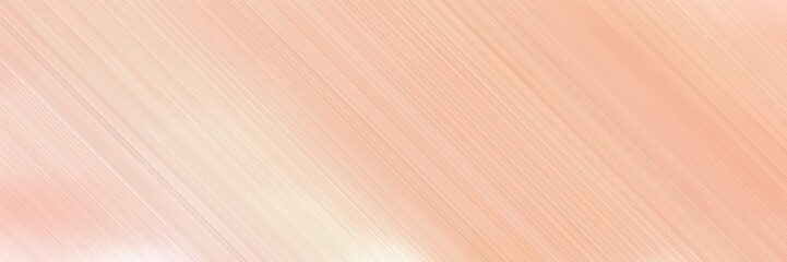 Obraz premium kolorowy poziomy baner - ukośne linie - projekt z kolorami baby pink, bisque i misty rose oraz miejsce na tekst i obraz