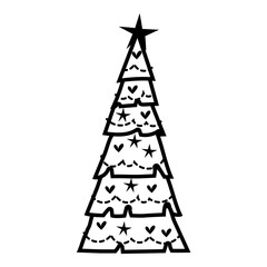 Fototapeta premium christmas pine tree with balls hanging