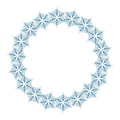 Set of vector decorative frames for Christmas and New Year with snowflakes on a white background