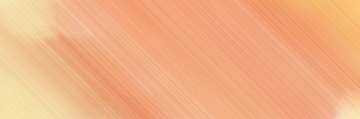 colorful horizontal banner - diagonal lines - design with light salmon, wheat and skin colors and space for text and image