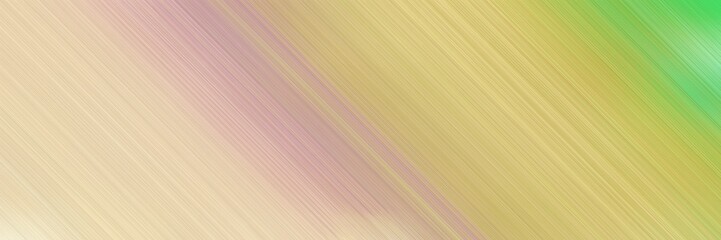 Fototapeta premium abstract colorful horizontal business banner texture with diagonal lines and tan, burly wood and pastel green colors and space for text and image