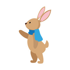 cute rabbit with scarf icon