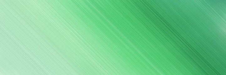 Obraz premium abstract colorful horizontal presentation banner background material with diagonal lines and medium sea green, tea green and light green colors and space for text and image