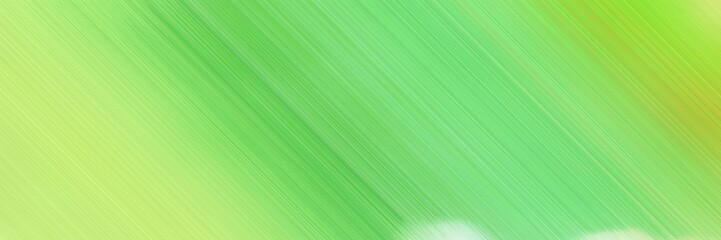 Fototapeta premium abstract colorful horizontal advertising banner design with diagonal lines and pastel green, khaki and light green colors and space for text and image