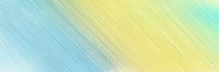 Fototapeta premium abstract colorful horizontal advertising banner background material with diagonal lines and pale golden rod, powder blue and khaki colors and space for text and image