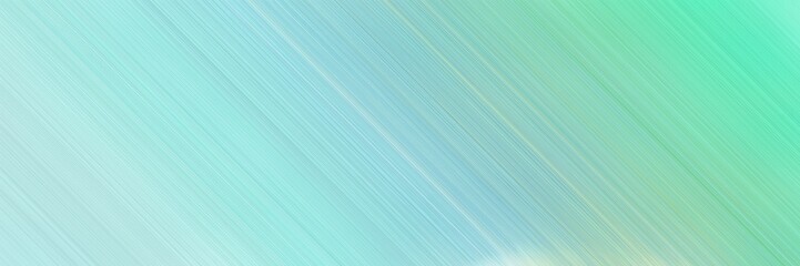Obraz premium abstract colorful horizontal business banner background material with diagonal lines and sky blue, medium aqua marine and powder blue colors and space for text and image
