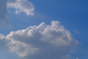 Blue sky and white clouds, white clouds, blue on the background.