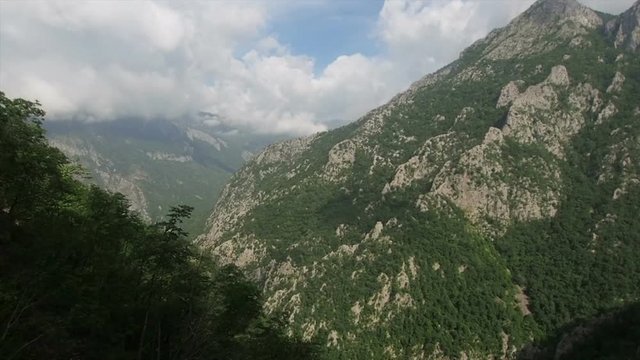 Beautiful mountain views from famous Belgrade - Bar railroad passing through Serbia and Montenegro