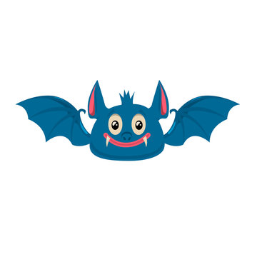 Cartoon halloween bat. Design element for poster, card, banner, flyer.