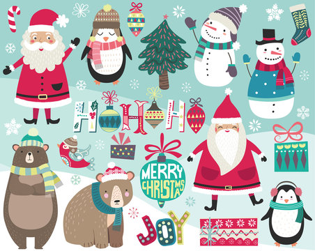 Cute Christmas Digital Art Collections Set