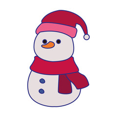 christmas snowman icon, flat design