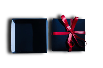 open black red gift box for Christmas and New Year's Day