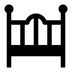 baby bed glyph icon vector
