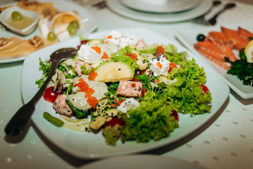 Wedding process, wedding food tables