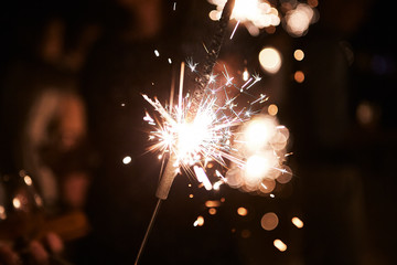 Sparkler. Holiday, sparks, fire