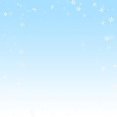 Sparse snowfall Christmas background. Subtle flyin