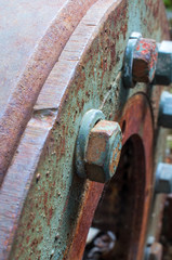 rusty bolts on a detail closeup