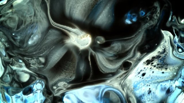 Abstract Colorful Ink Spread on Milk Mixed with Glue and Sopa