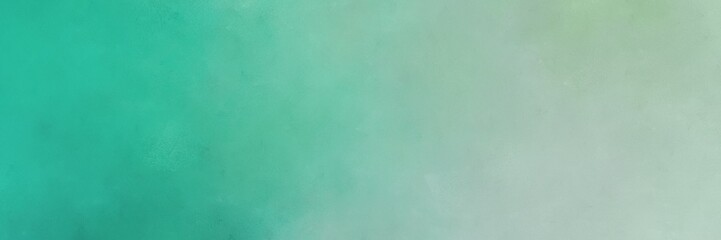 ash gray, light sea green and medium aqua marine colored vintage abstract painted background with space for text or image. can be used as header or banner