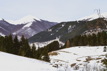 Fototapeta premium beautiful snowy landscapes of the city of abruzzo