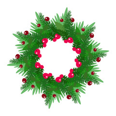Fototapeta na wymiar New Year and Christmas wreath.