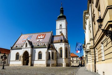 Fototapeta na wymiar Zagabria, Croazia, chiesa di San Marco