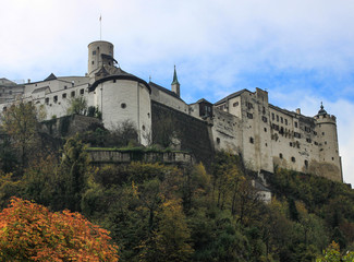 Fototapeta na wymiar Hohensalzburg castle, one of the main tourist attraction in Salzburg city, Salzburg, Austria