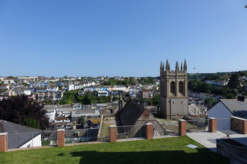 Beautiful Brixham landscape in the middle of a hot bright summer