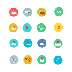 Navigation icon set for web and app. Vector illustration