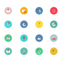 Navigation icon set for web and app. Vector illustration