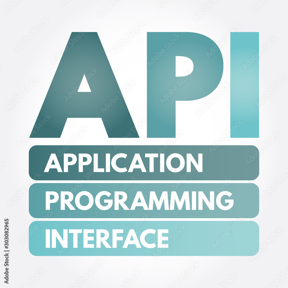 Aufkleber api - application programming interface acronym, technology concept background